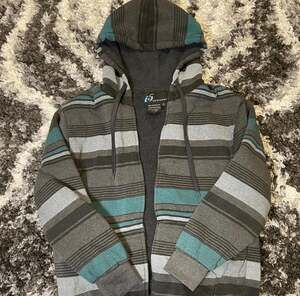 i5 Apparel Men's Sherpa Lined Striped Full Zip Hoodie